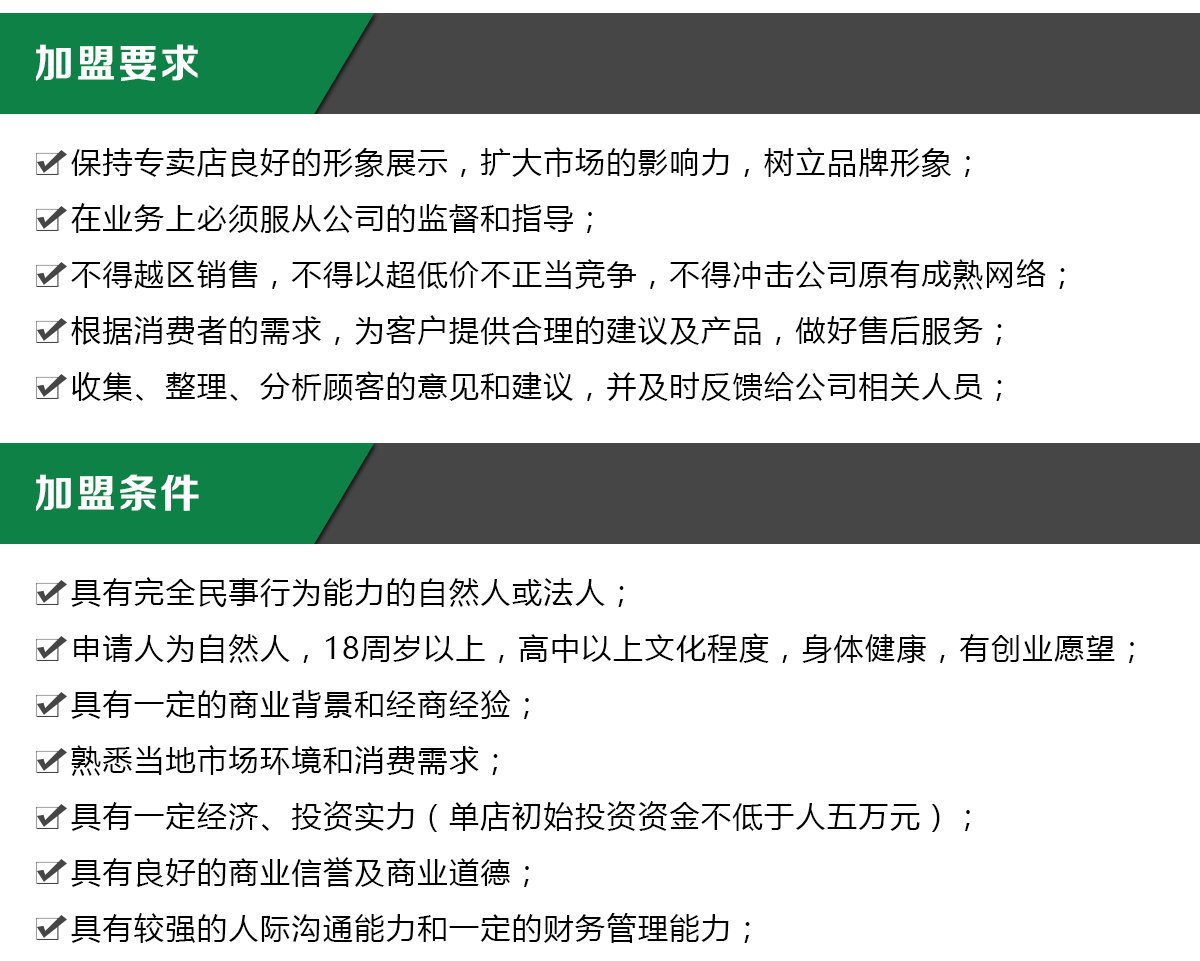 招商加盟要求和条件